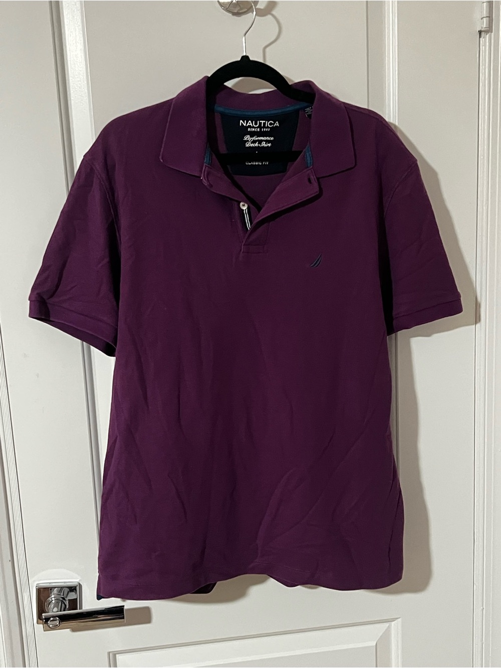Nautica Men's Deep Plum Short-Sleeve Polo